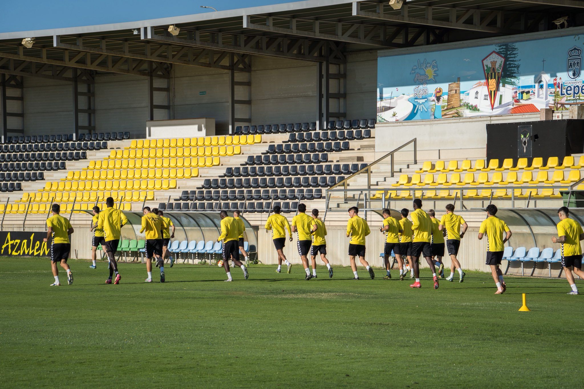 Entrenamiento del San Roque de Lepe. Entrenamiento del San Roque de Lepe.