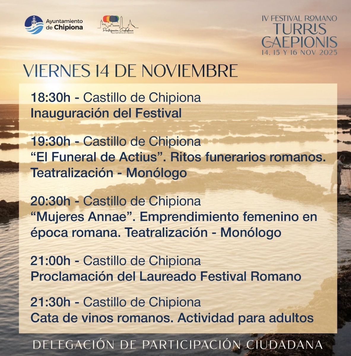 Cartel del Festival Romano Turris Caepionis de Chipiona.