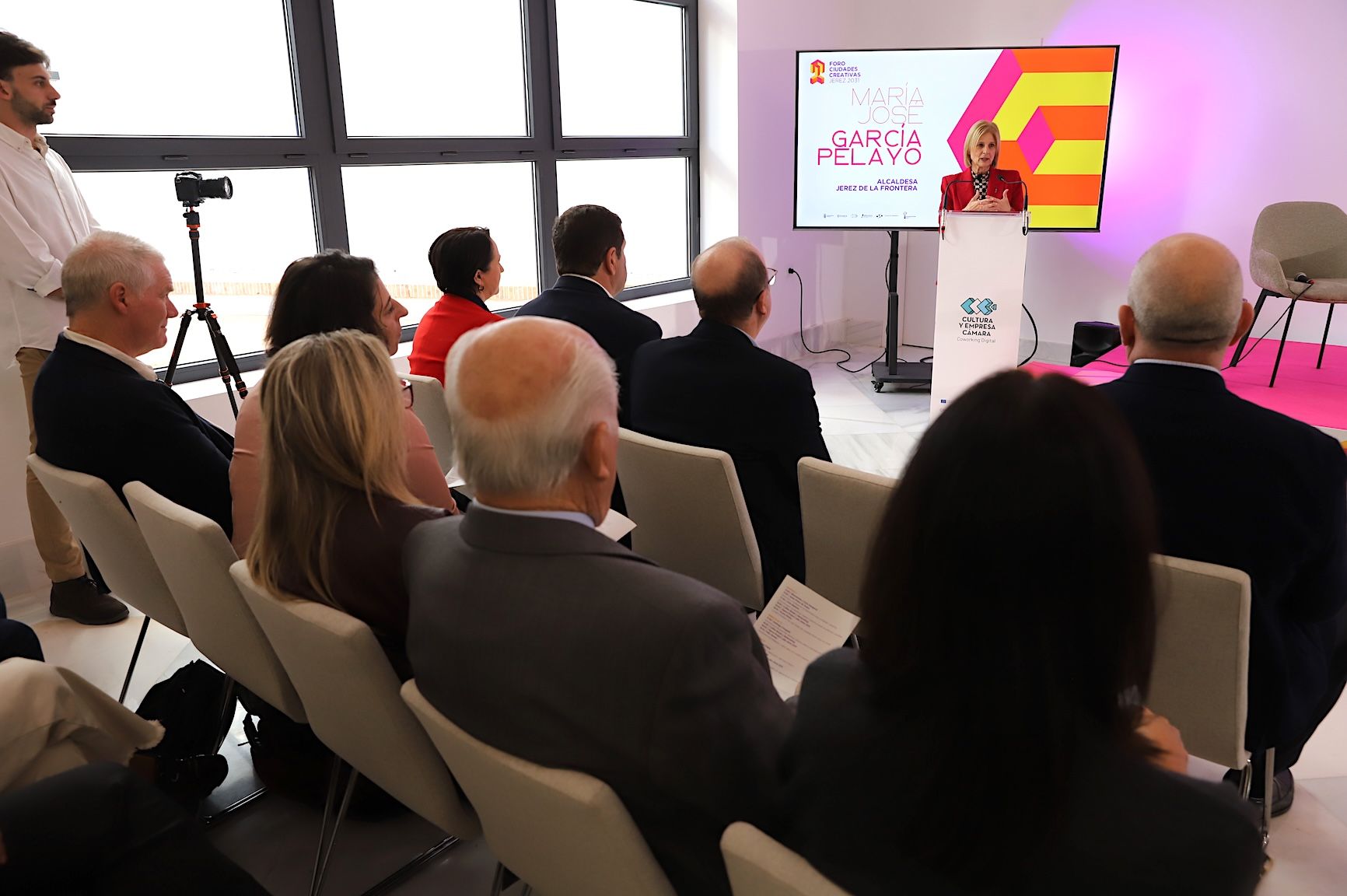 La alcaldesa Pelayo, durante la inauguración del Congreso de Ciudades Creativas en Jerez. 