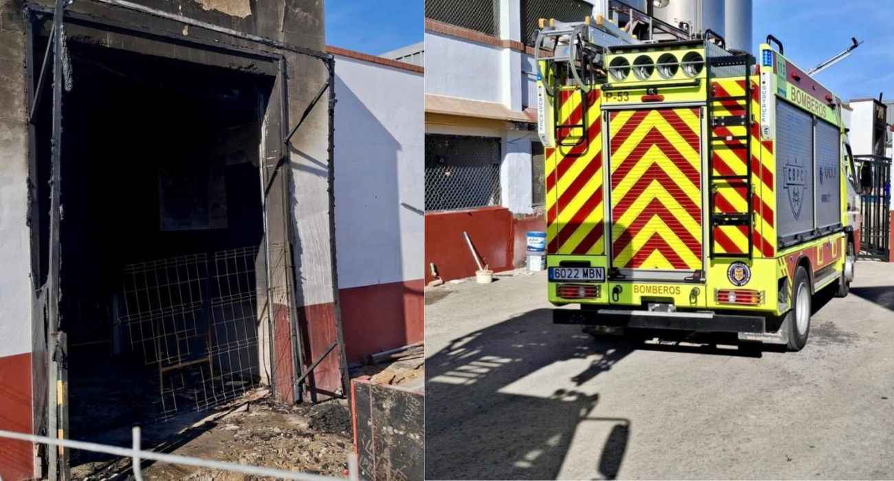 Dos imágenes del incendio en una nave en Montesierra. FOTO: CONSORCIO PROVINCIAL DE BOMBEROS Dos imágenes del incendio en una nave en Montesierra. FOTO: CONSORCIO PROVINCIAL DE BOMBEROS