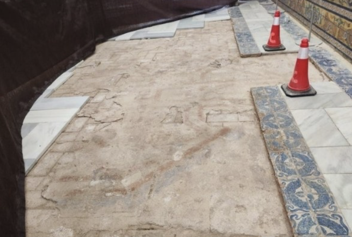 La montea localizada en el Salón de las Bóvedas del Alcazar sevillano, que ahora se quiere proteger.