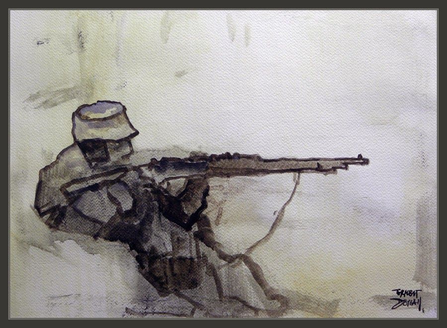 Ilustración de un soldado de Ernest Descals.