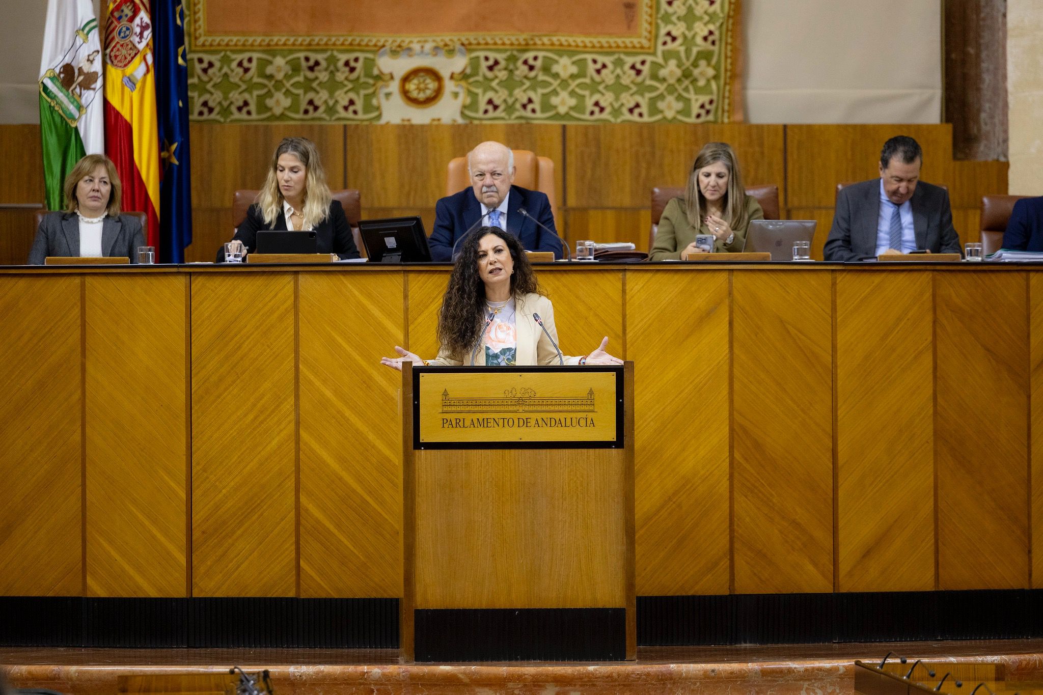 La diputada Ana Ruiz, de Vox, en el Parlamento andaluz.