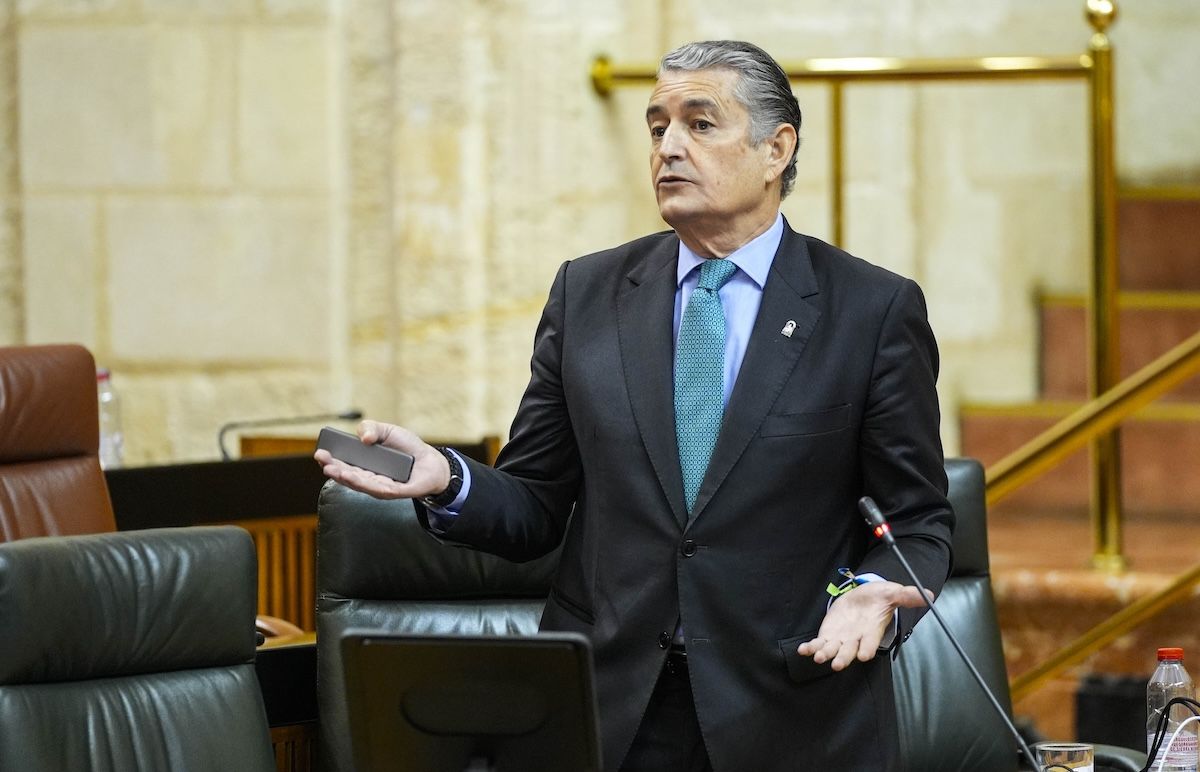 El consejero de Sanidad, Antonio Sanz, en el Parlamento andaluz.