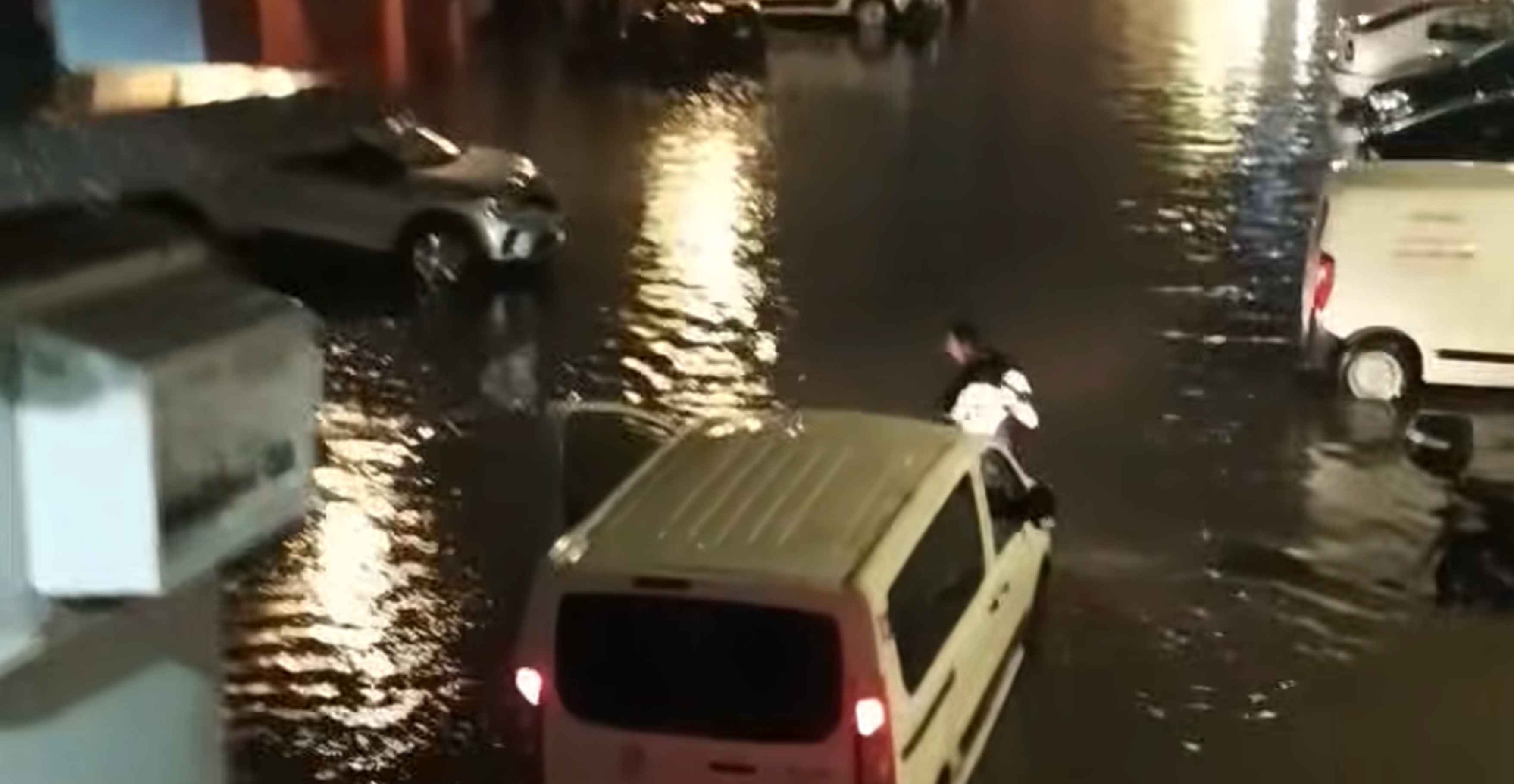 Una imagen compartida en redes del temporal en San Fernando.
