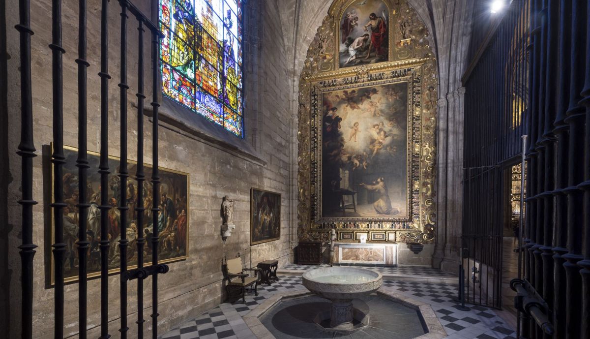 La capilla bautismal de la Catedral, lugar donde se ubica ahora la Virgen original. 