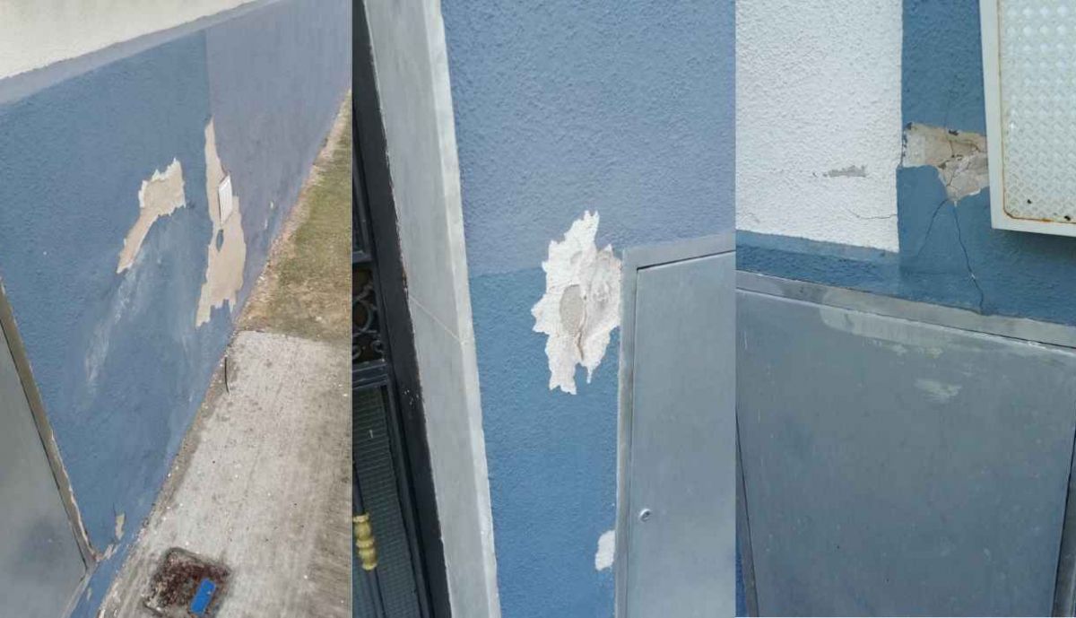 Desperfectos en fachadas de bloques de La Asunción.