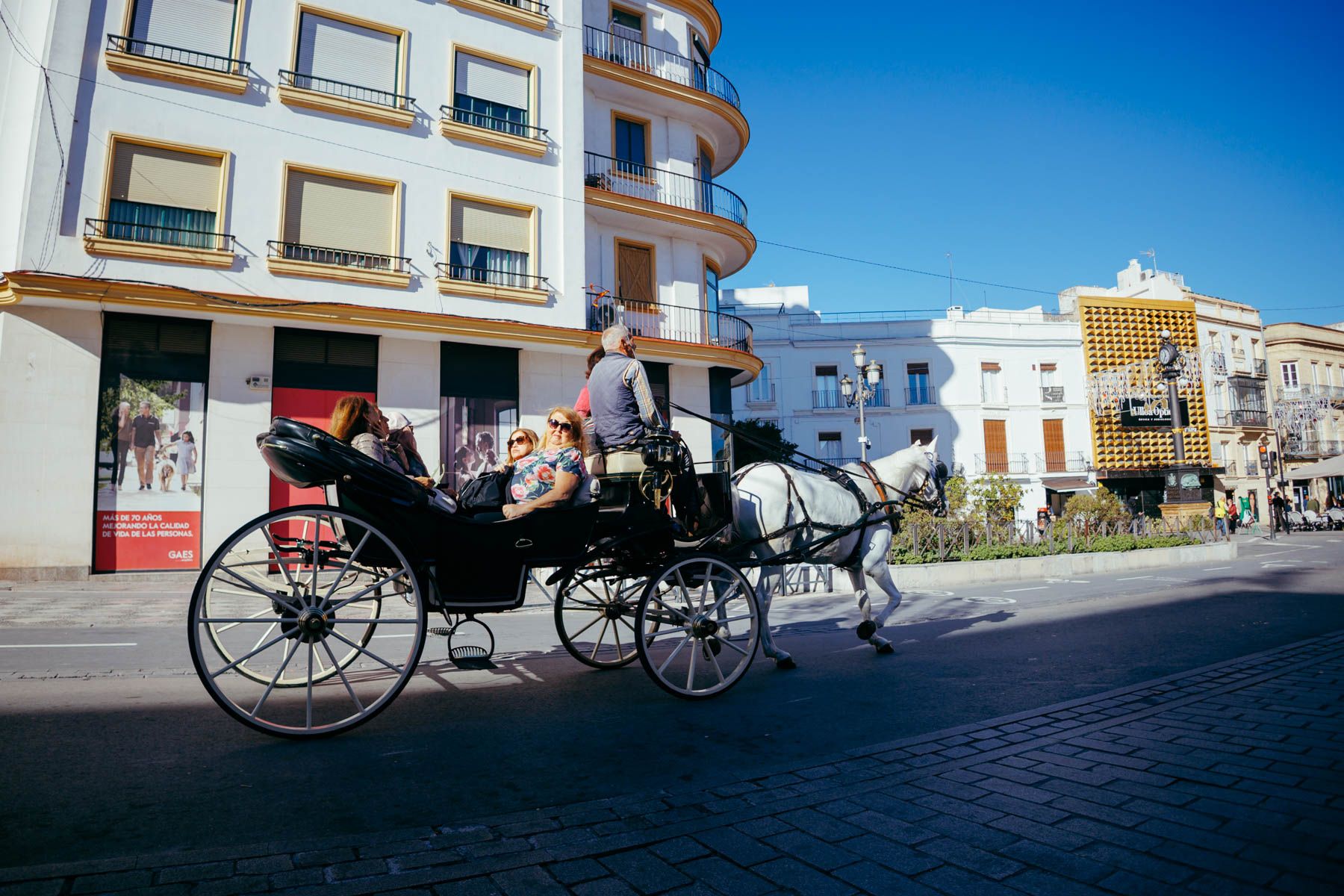 Un coche de caballos en Jerez.