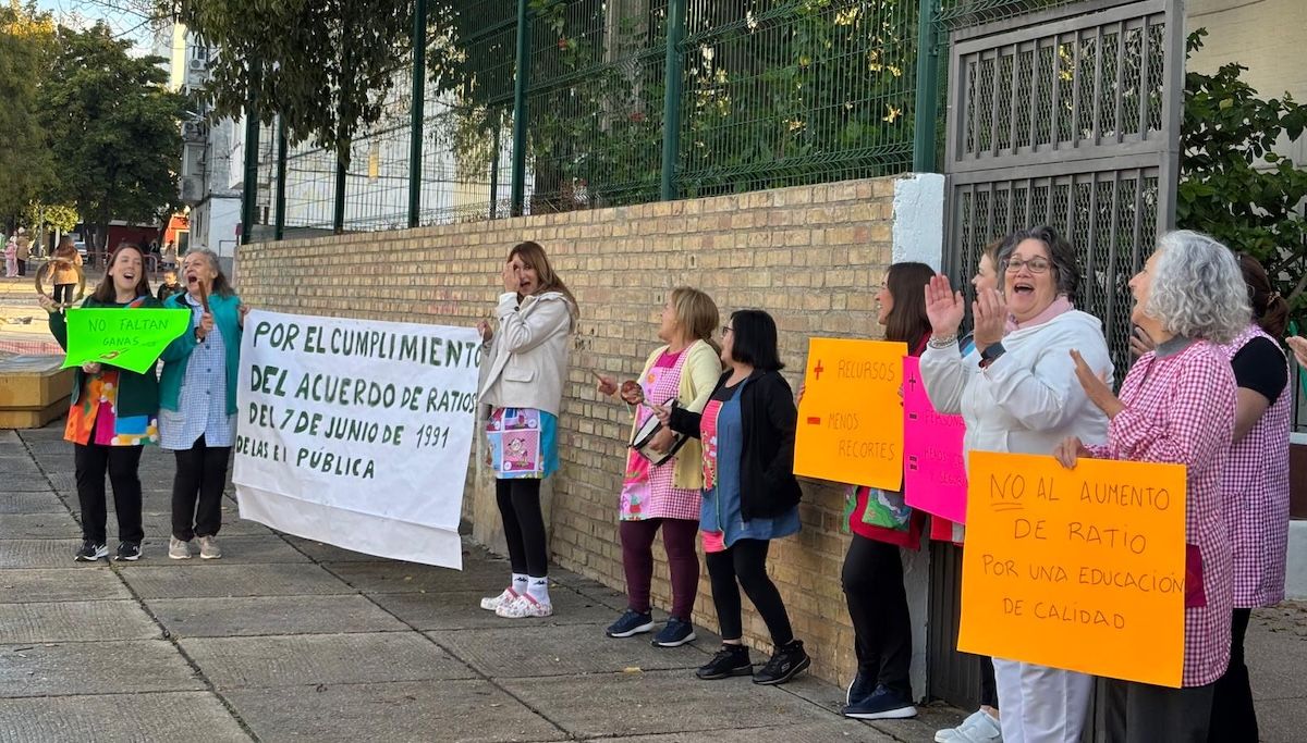 Protesta en una escuela infantil de Andalucía. Protesta en una escuela infantil de Andalucía.