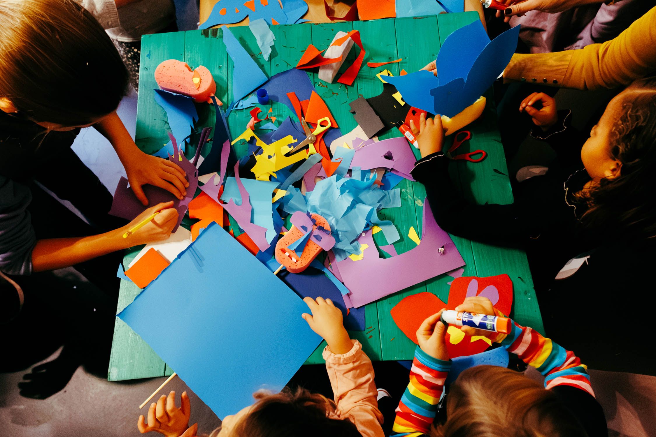 El taller de fabricación de títeres este domingo.