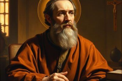 Representación de san Siricio, obispo de Roma. 