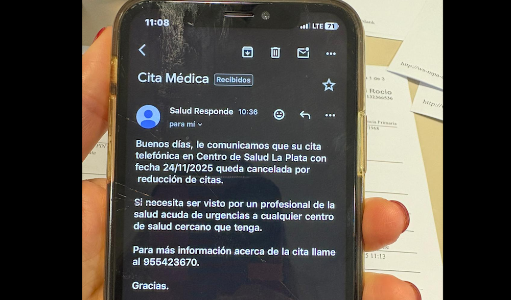 Mensaje fraudulento sobre citas médicas del SAS. Mensaje fraudulento sobre citas médicas del SAS.