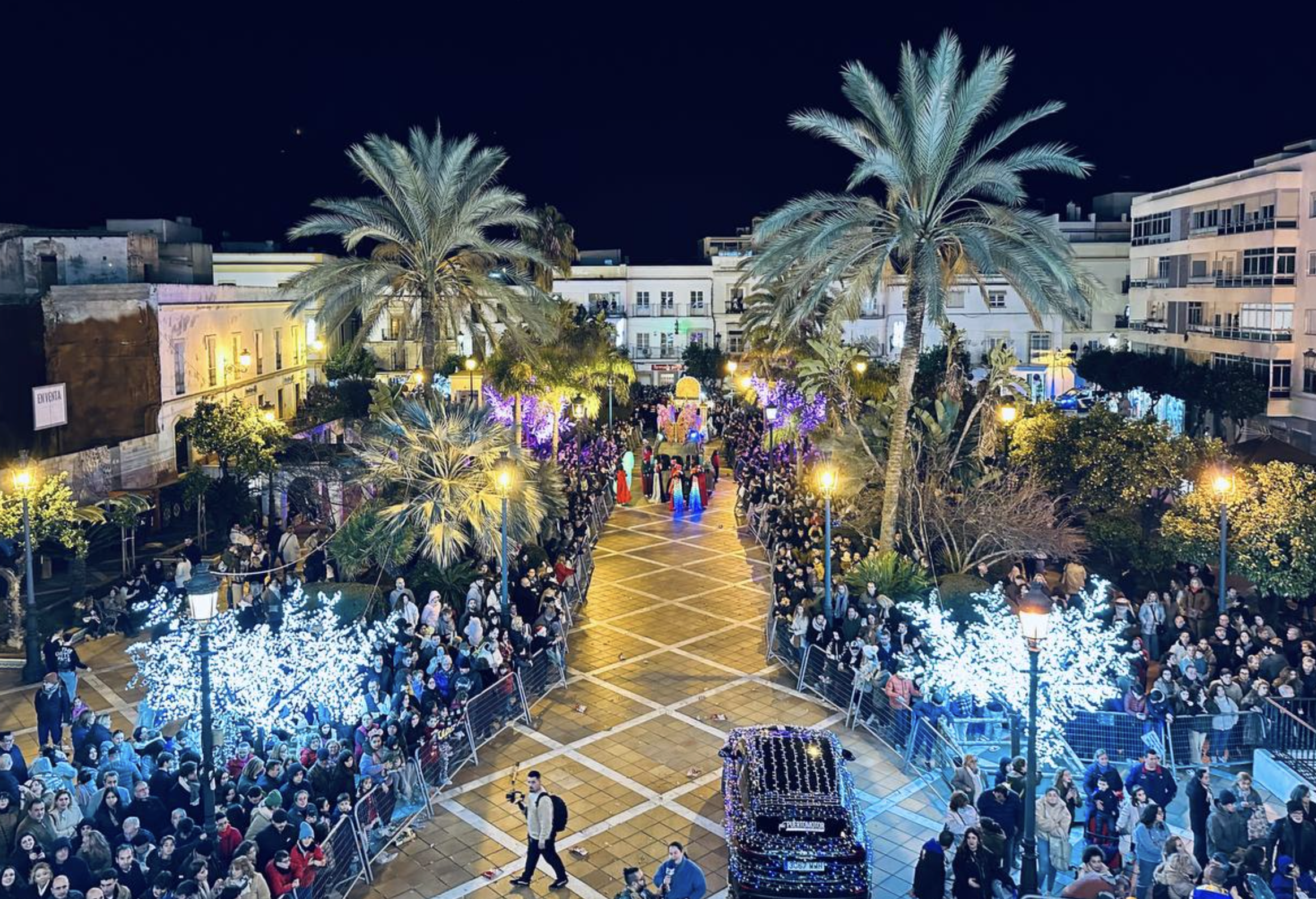 La plaza Isaac Peral en El Puerto las navidades pasadas.