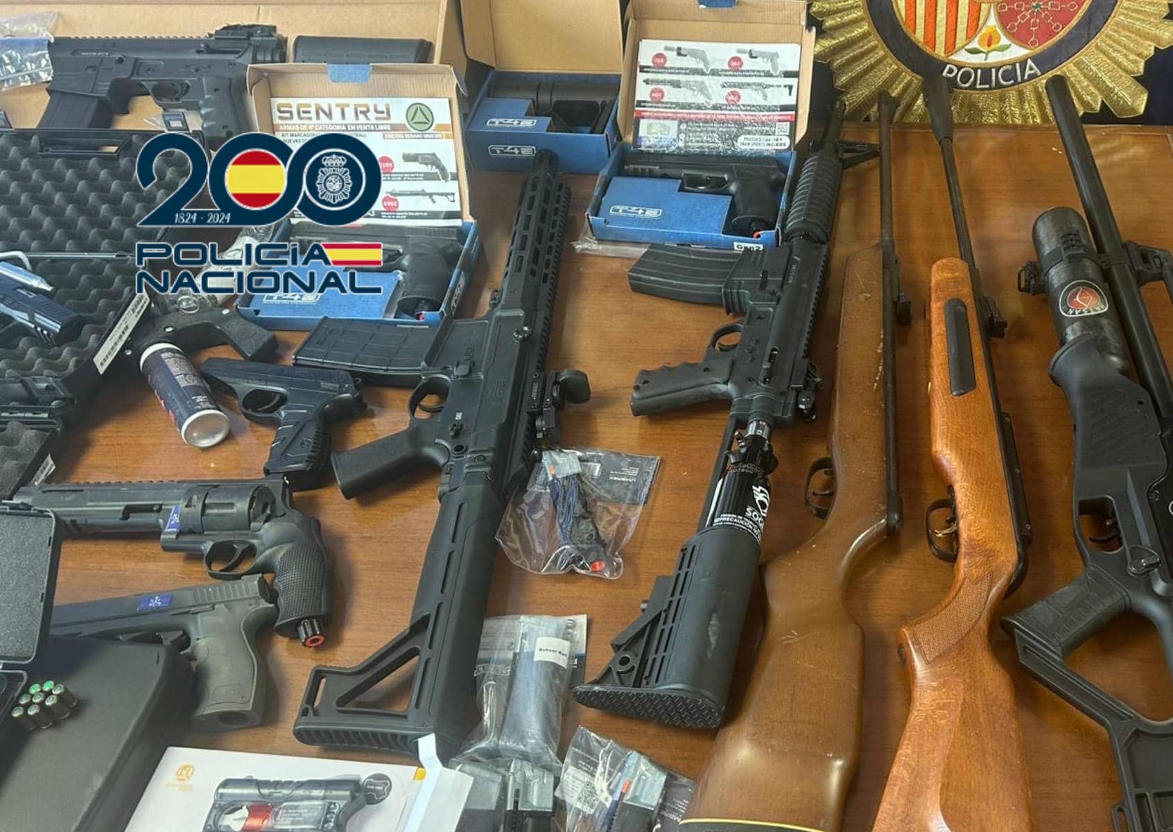 Armas incautadas por la Policía en Chiclana.