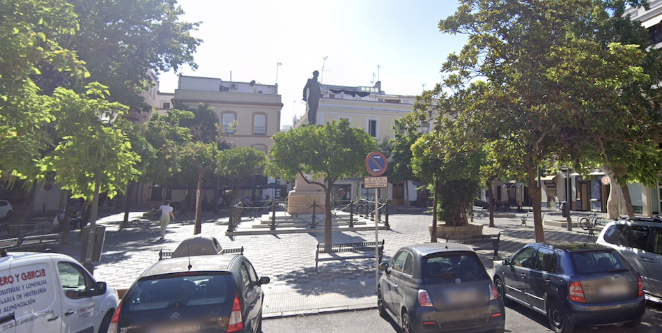 La plaza de la Gavidia de Sevilla, donde tiene lugar la pelea.