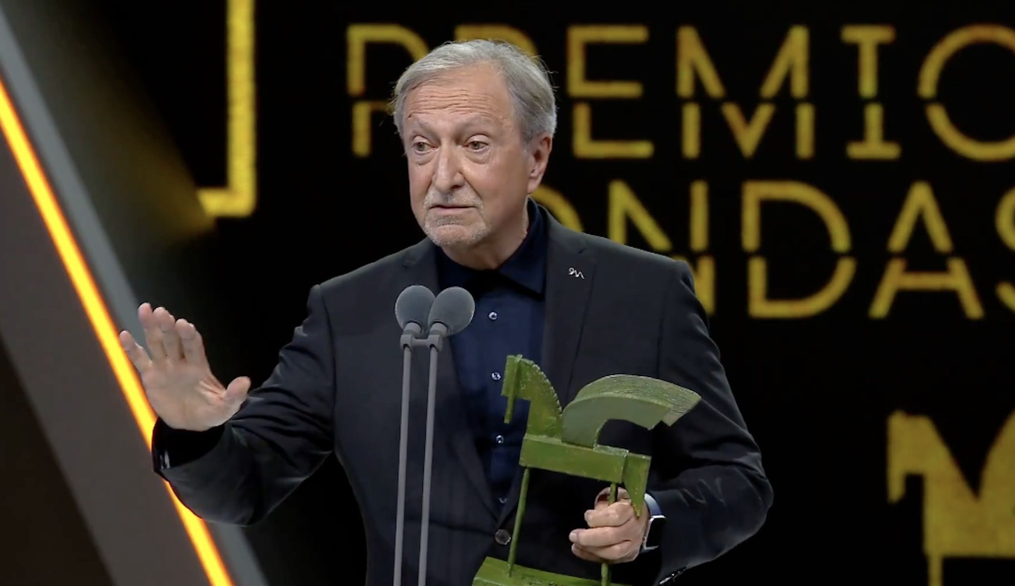 Paco Lobatón, durante su discurso en los Premios Ondas.