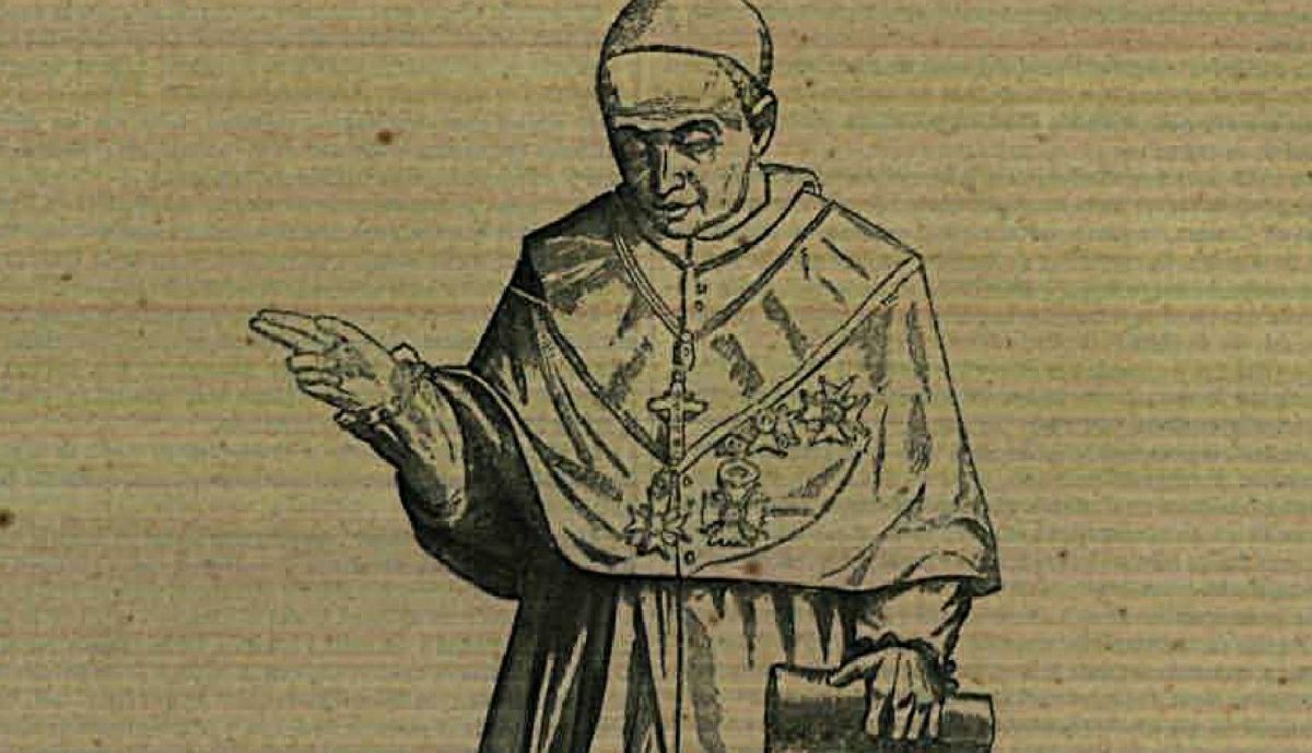 Ilustración de la escultura de Fray Domingo de Silos, en el Semanario pintoresco español, nº 15, 1855