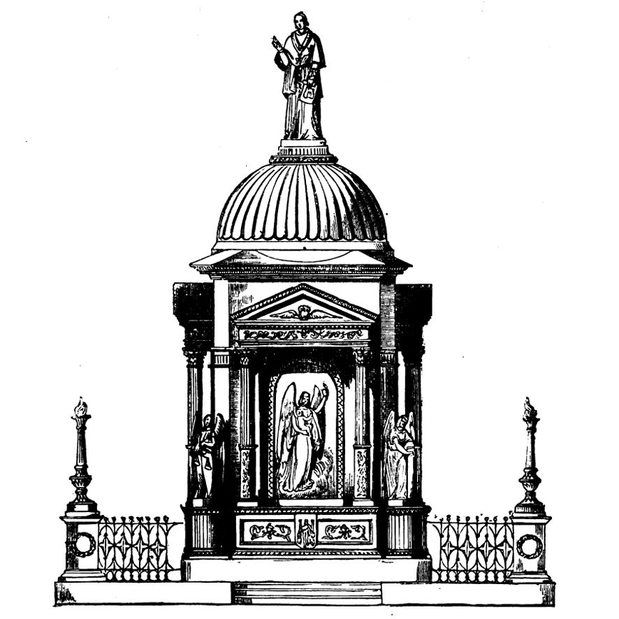Proyecto de pedestal obra de José Mª Avrial para el monumento de Fray Domingo de Silos Moreno (1855).