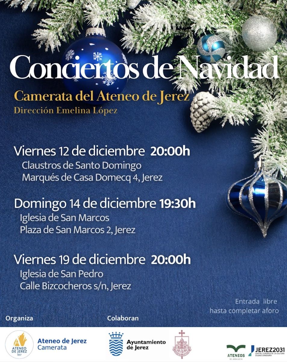 Cartel de los Conciertos de Navidad del Ateneo de Jerez.