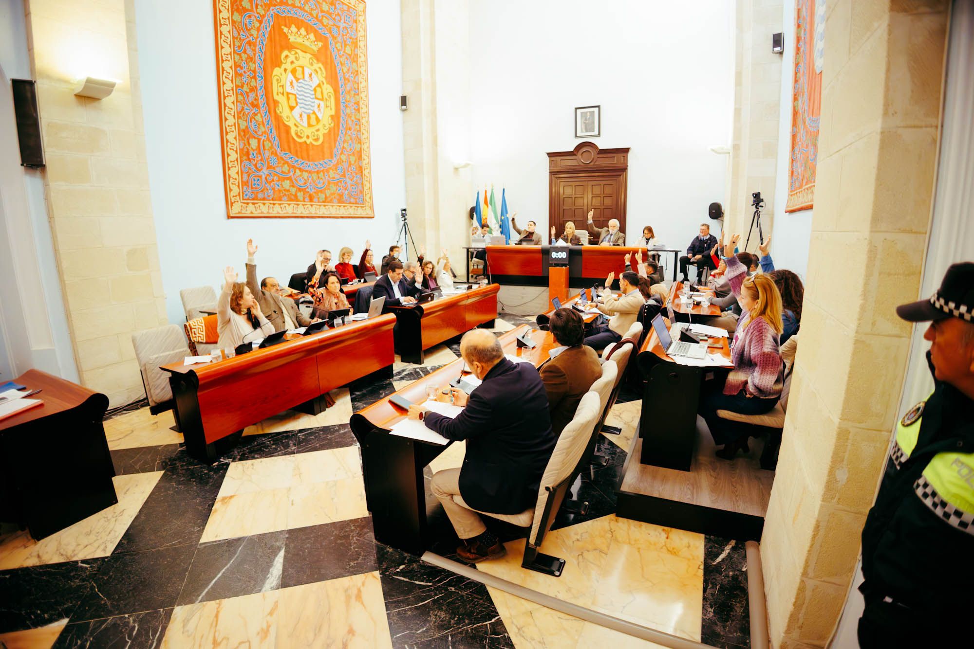 Un momento del pleno de Jerez, este viernes.