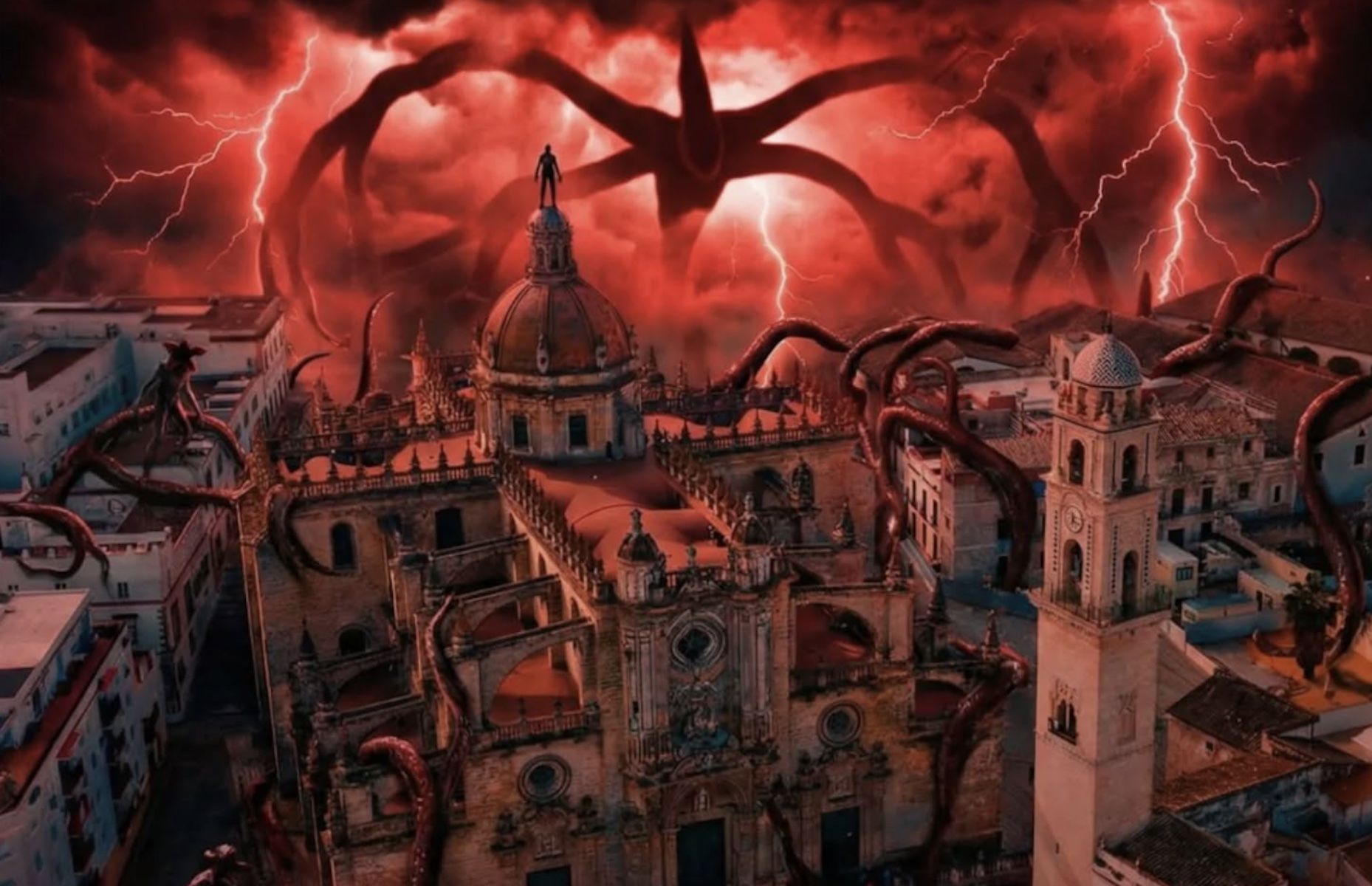 La Catedral de Jerez como si fuera escenario de 'Stranger Things'.