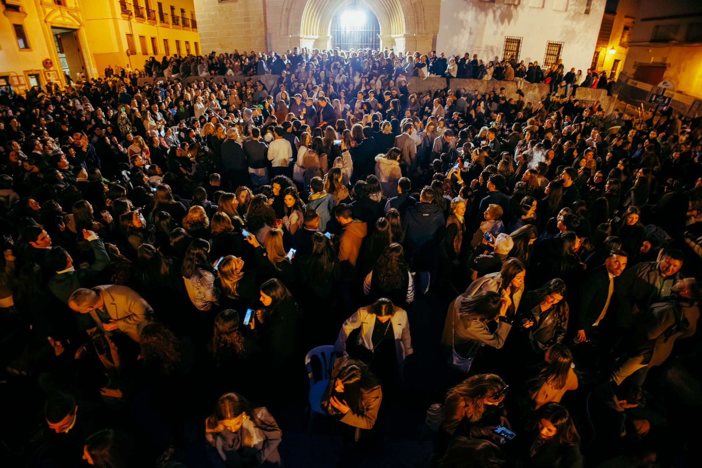Zambomba celebrada este fin de semana en la plaza de San Lucas de Jerez.