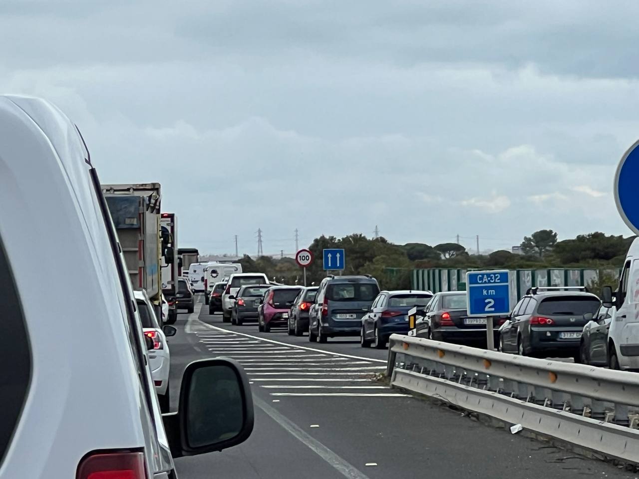 Un punto del atasco.