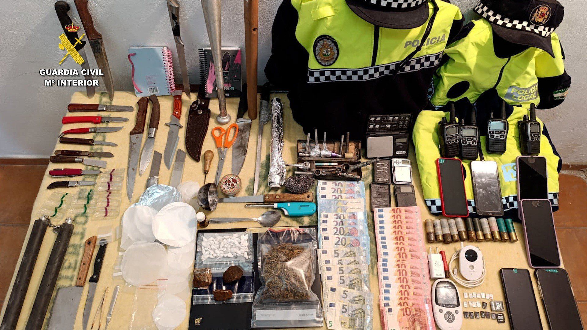 El material incautado por la Policía en Medina.