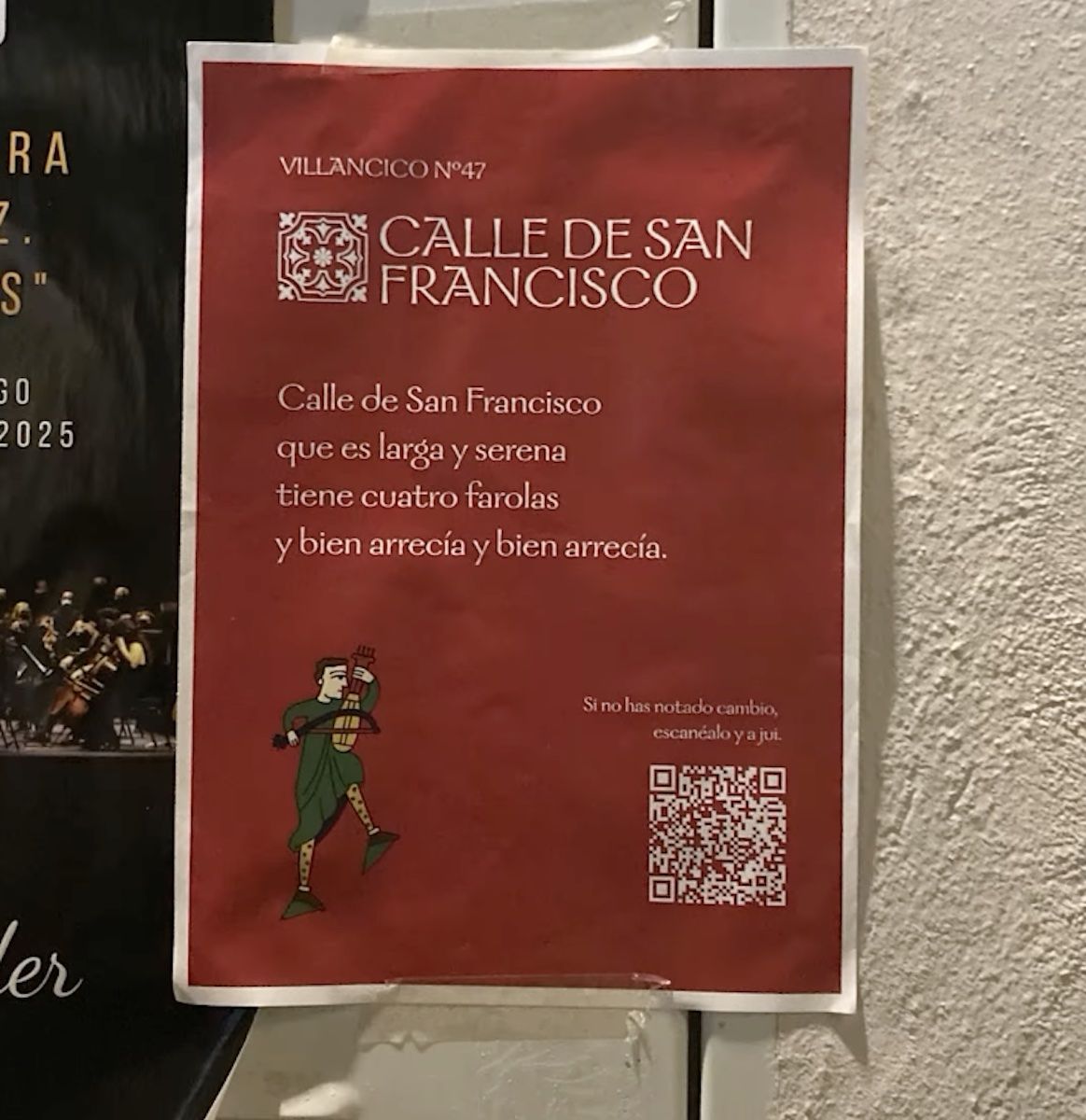 Cartel del villancico 'Calle de San Francisco'.