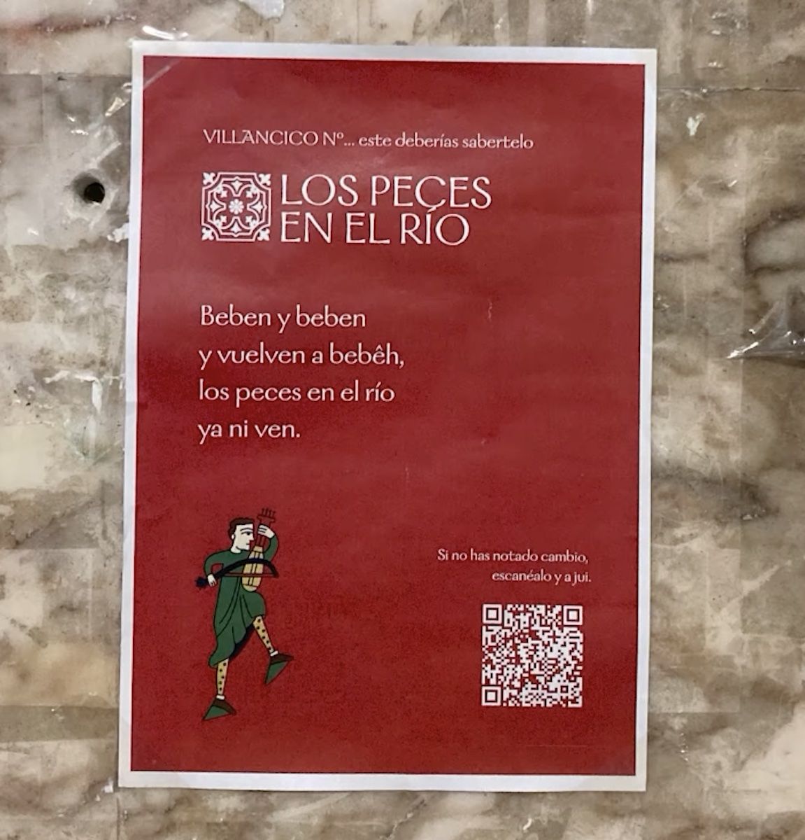 Cartel del villancico 'Los peces en el rio'.