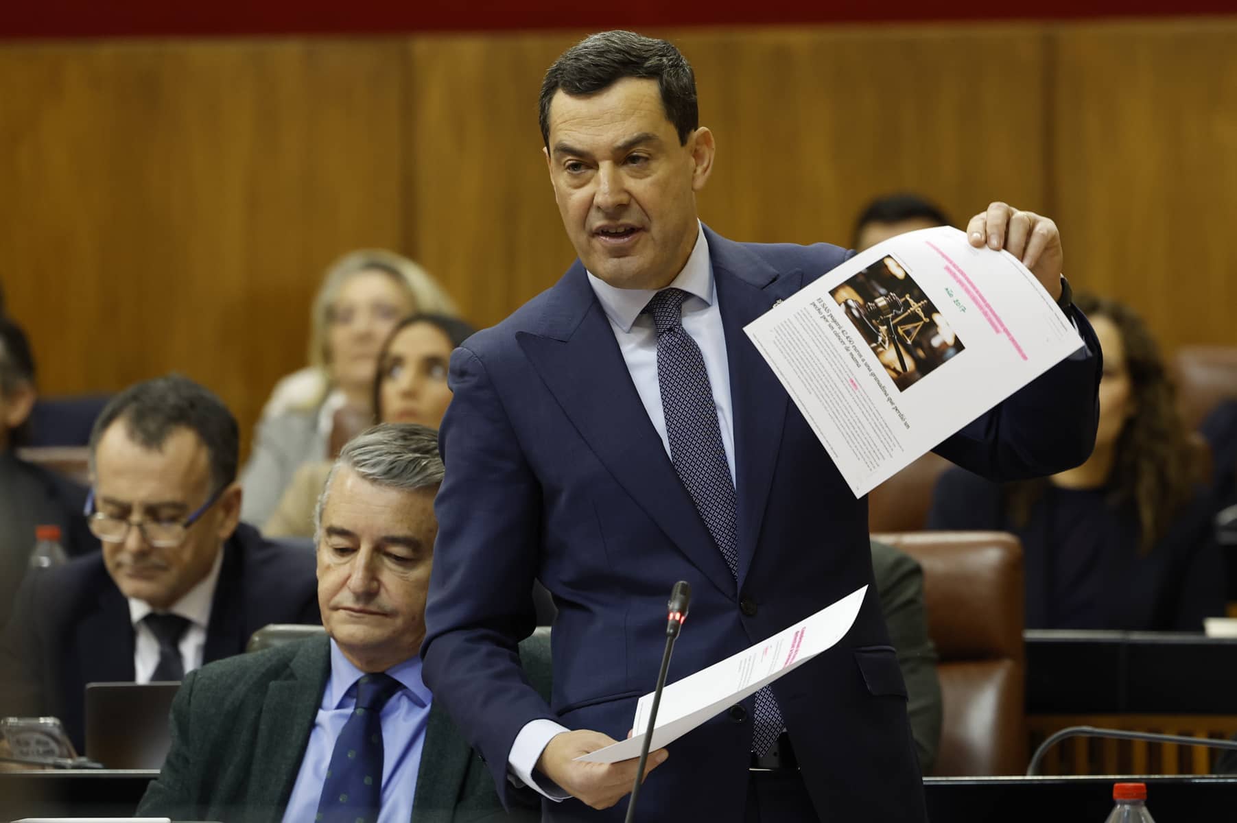 Moreno, en el Parlamento, este miércoles.