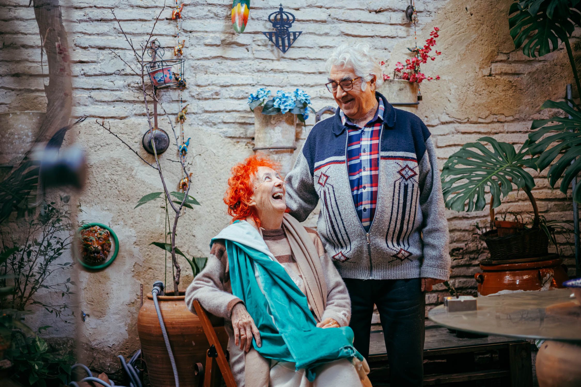 Manuel y Carmen, en su casa en Jerez.