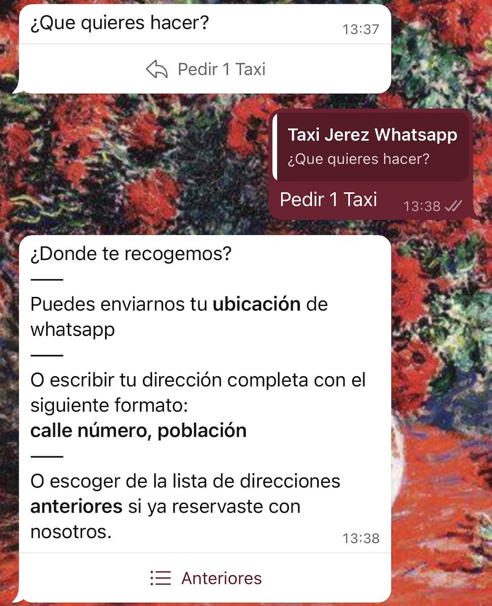 La nueva IA para pedir un taxi en Jerez por WhatsApp.