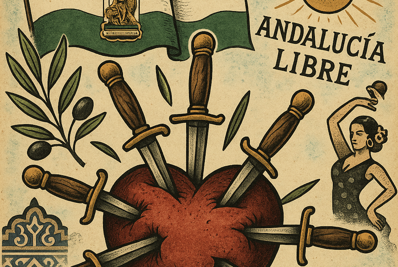 Ilustración sobre Andalucía.