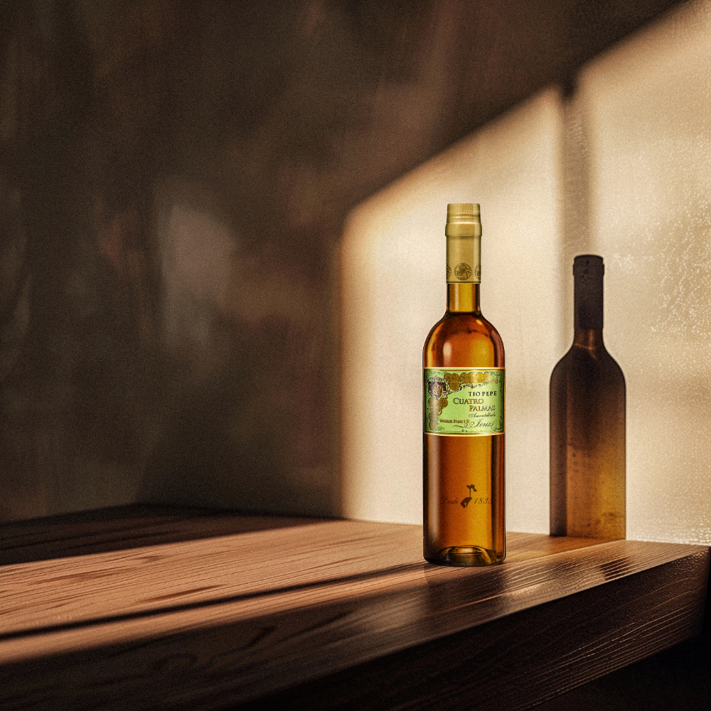 Tío Pepe Cuatro Palmas, un amontillado viejísimo, con distintos reconocimientos en 2025.
