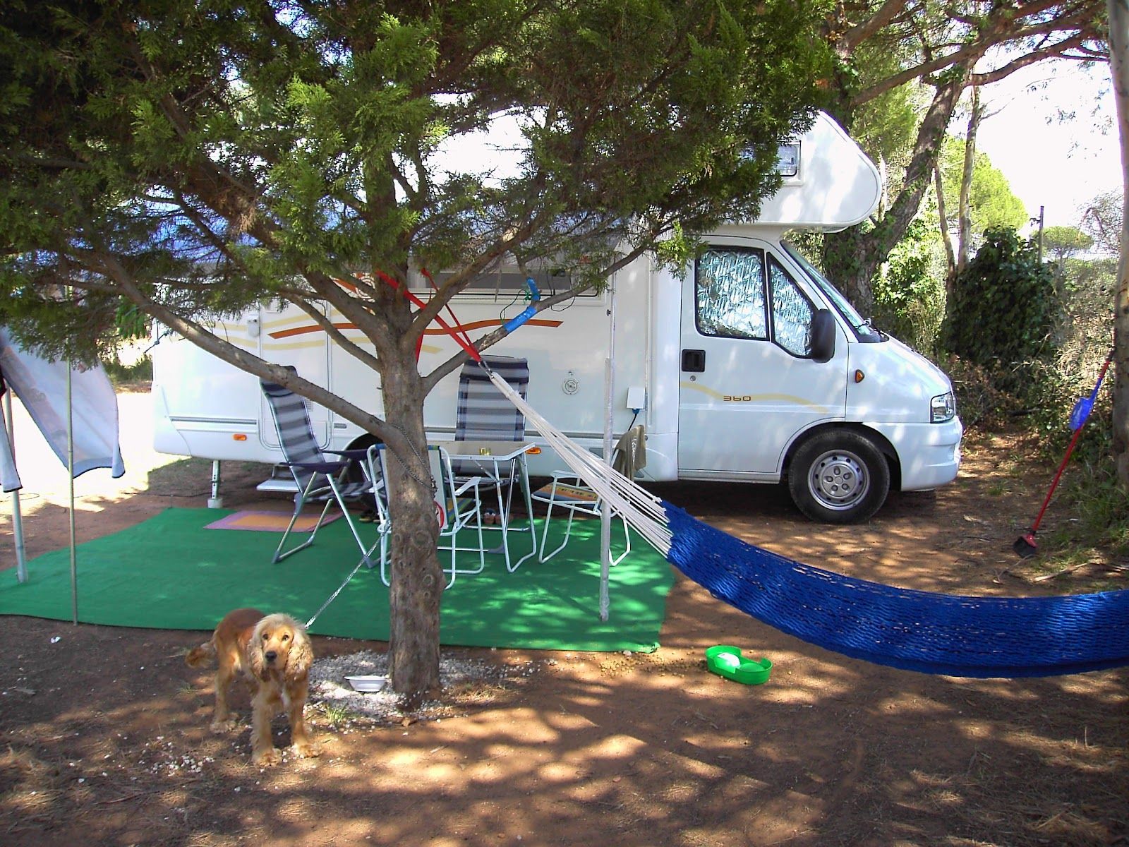 Una caravana en un camping. 