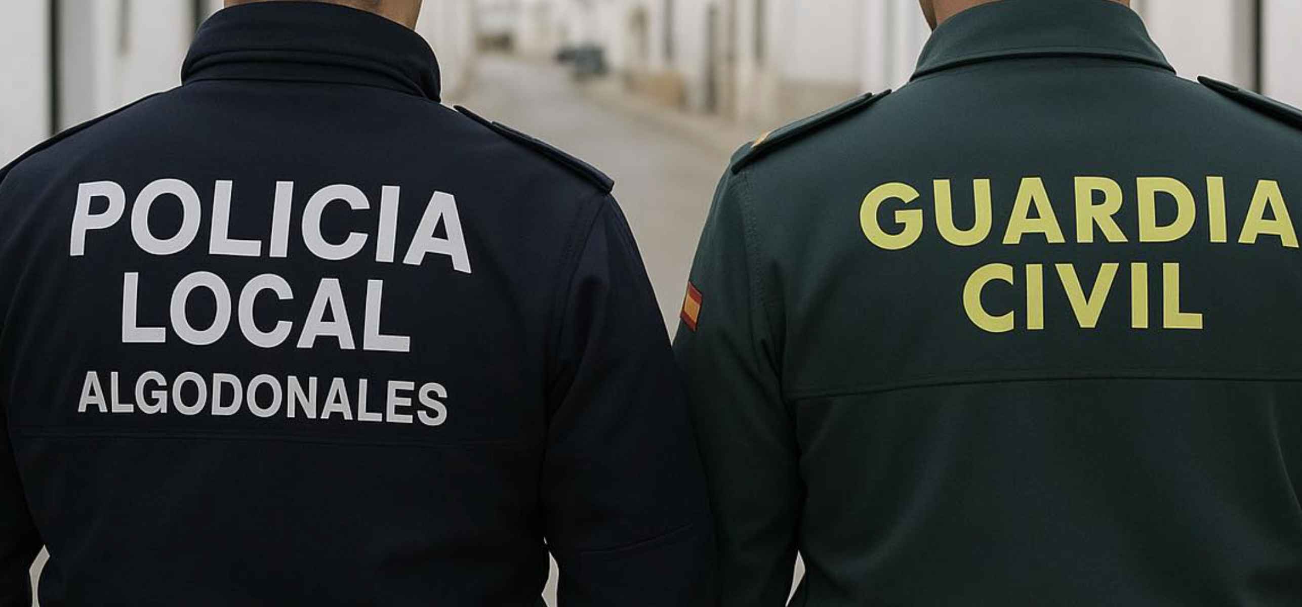 Un agente de la Policía Local de Algodonales y otro de la Guardia Civil. Un agente de la Policía Local de Algodonales y otro de la Guardia Civil.