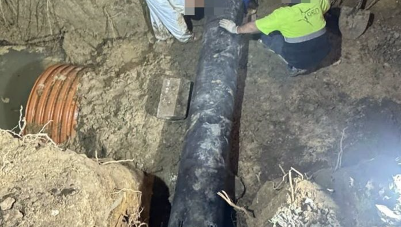 Imagen de archivo de una avería en una tubería en Puerto Real. Imagen de archivo de una avería en una tubería en Puerto Real.