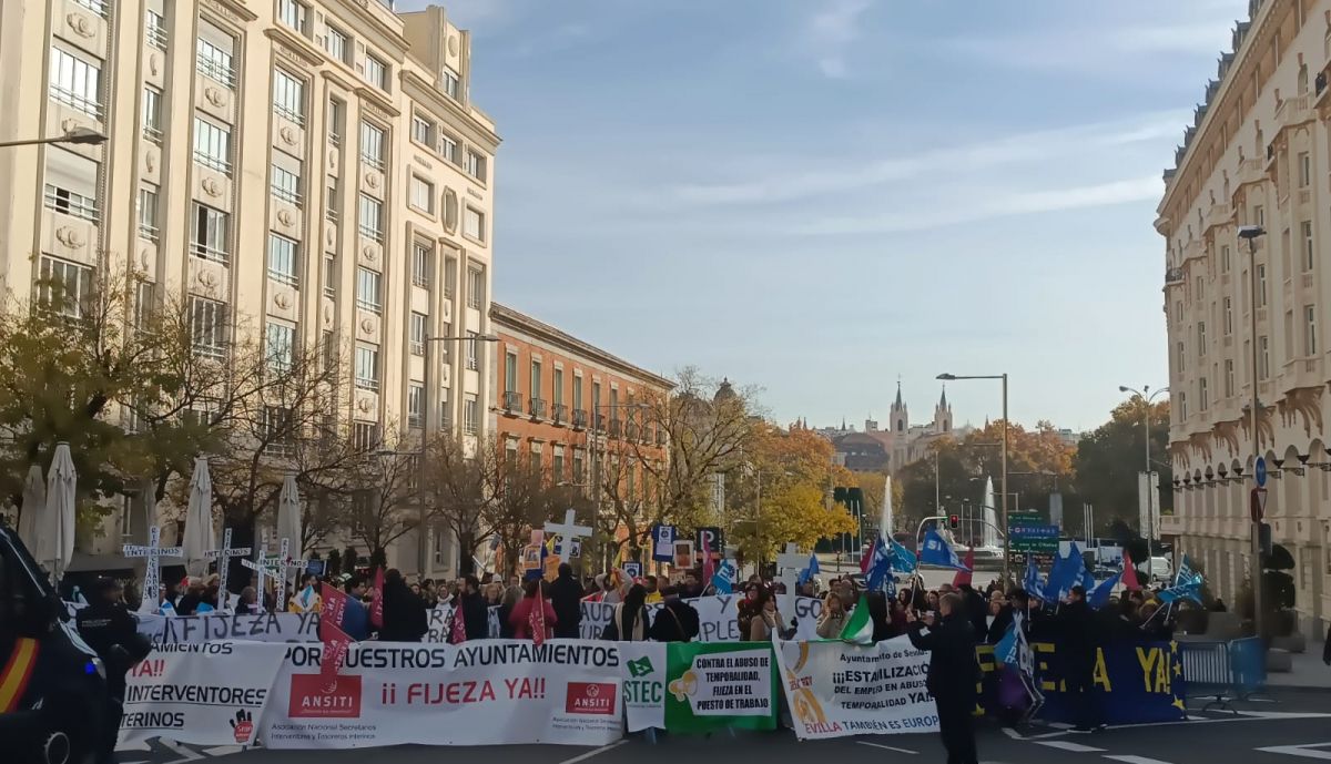 Concentración de los docentes interinos.