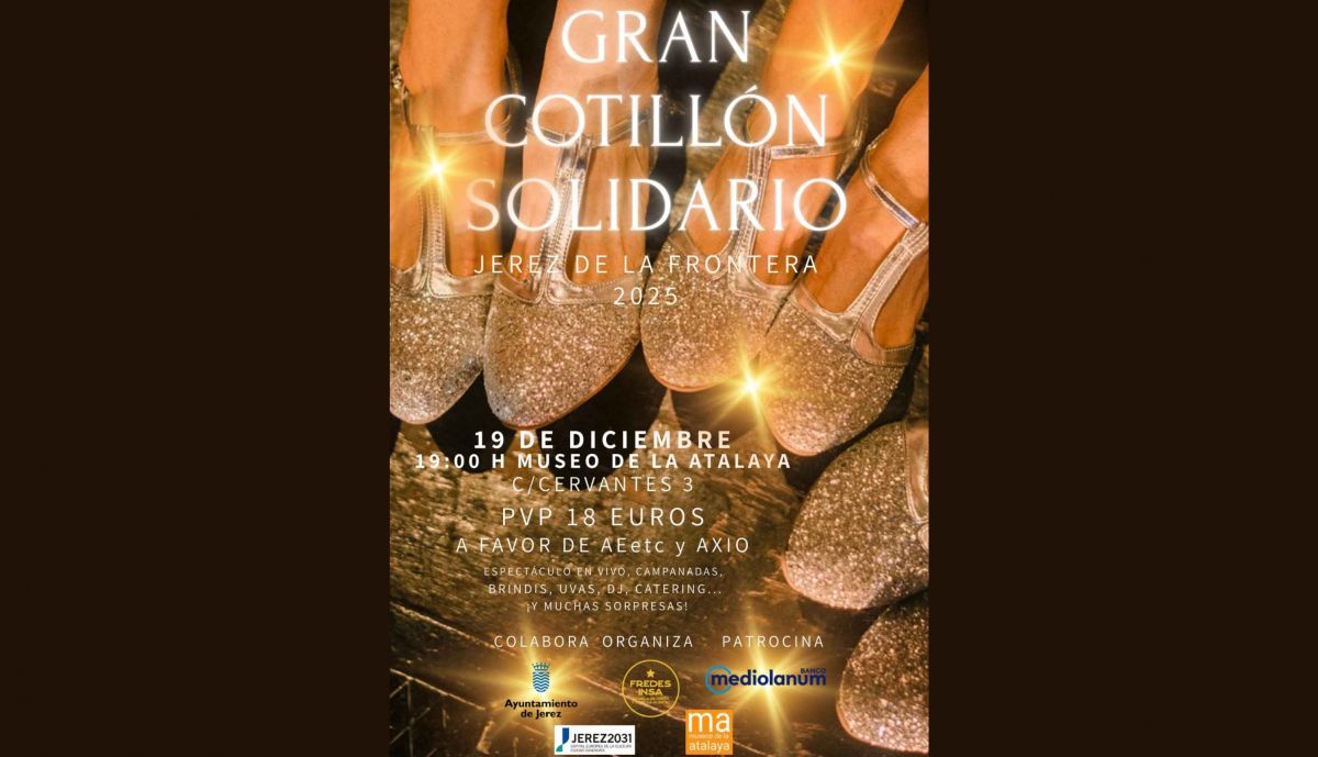 Cartel del cotillón solidiario.