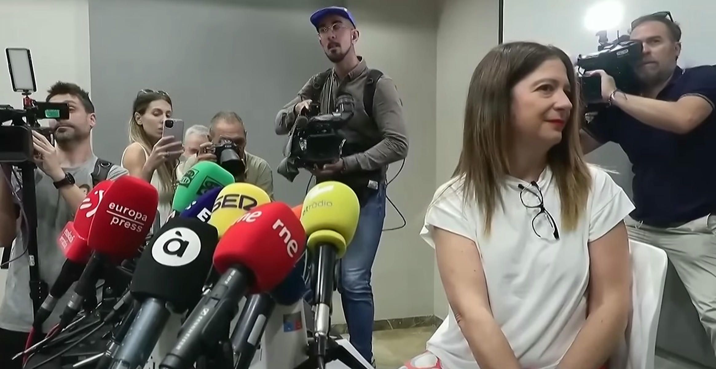 Leire Díez, el día de su rocambolesca rueda de prnesa meses atrás. Leire Díez, el día de su rocambolesca rueda de prnesa meses atrás.