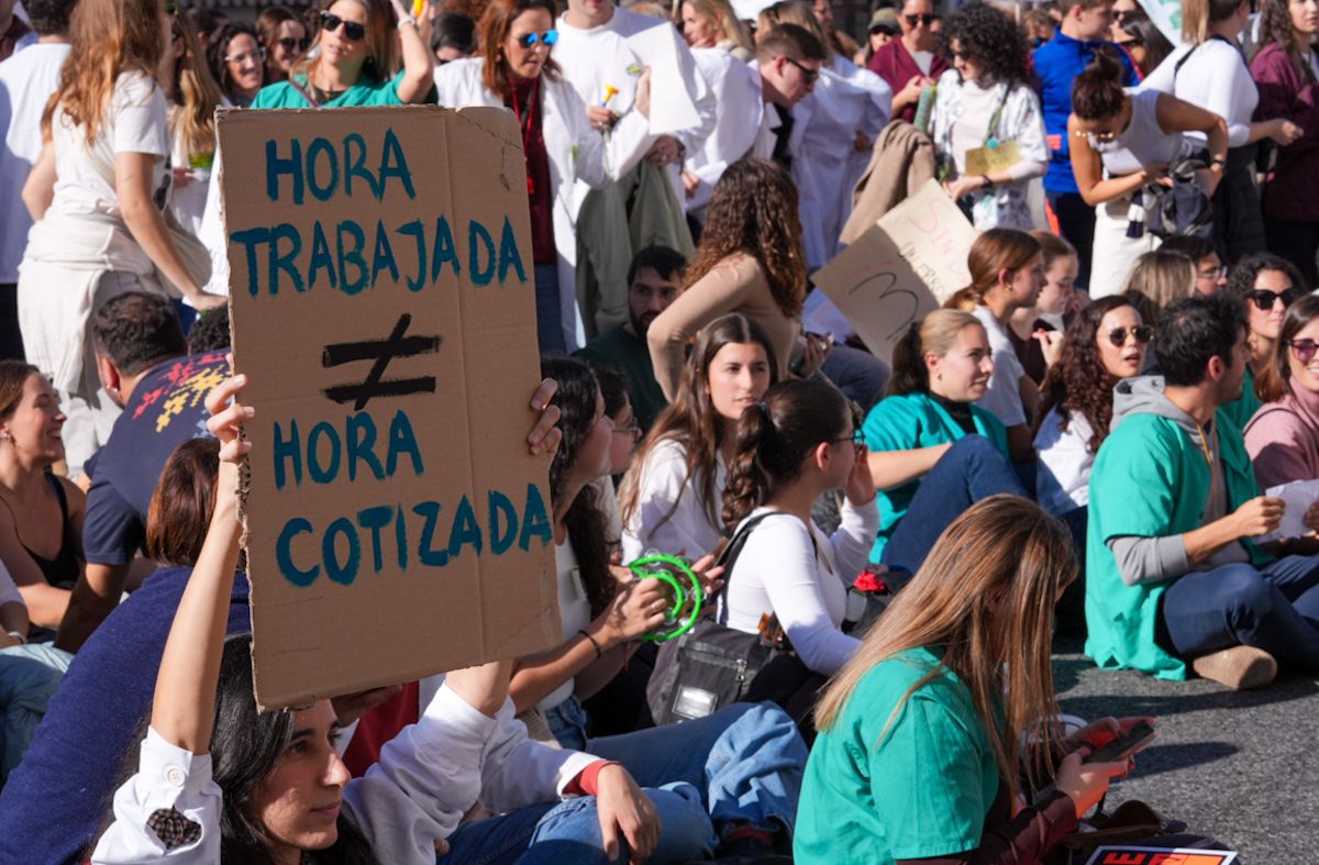 Manifestación de los médicos de Cádiz ante la situación del sistema sanitario andaluz.  