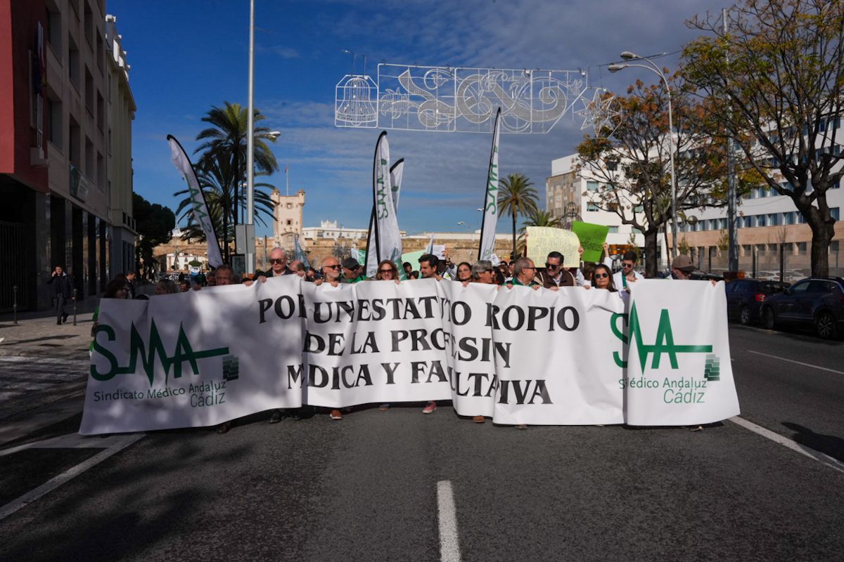 Manifestación en Cádiz durante la anterior huelga de médicos.