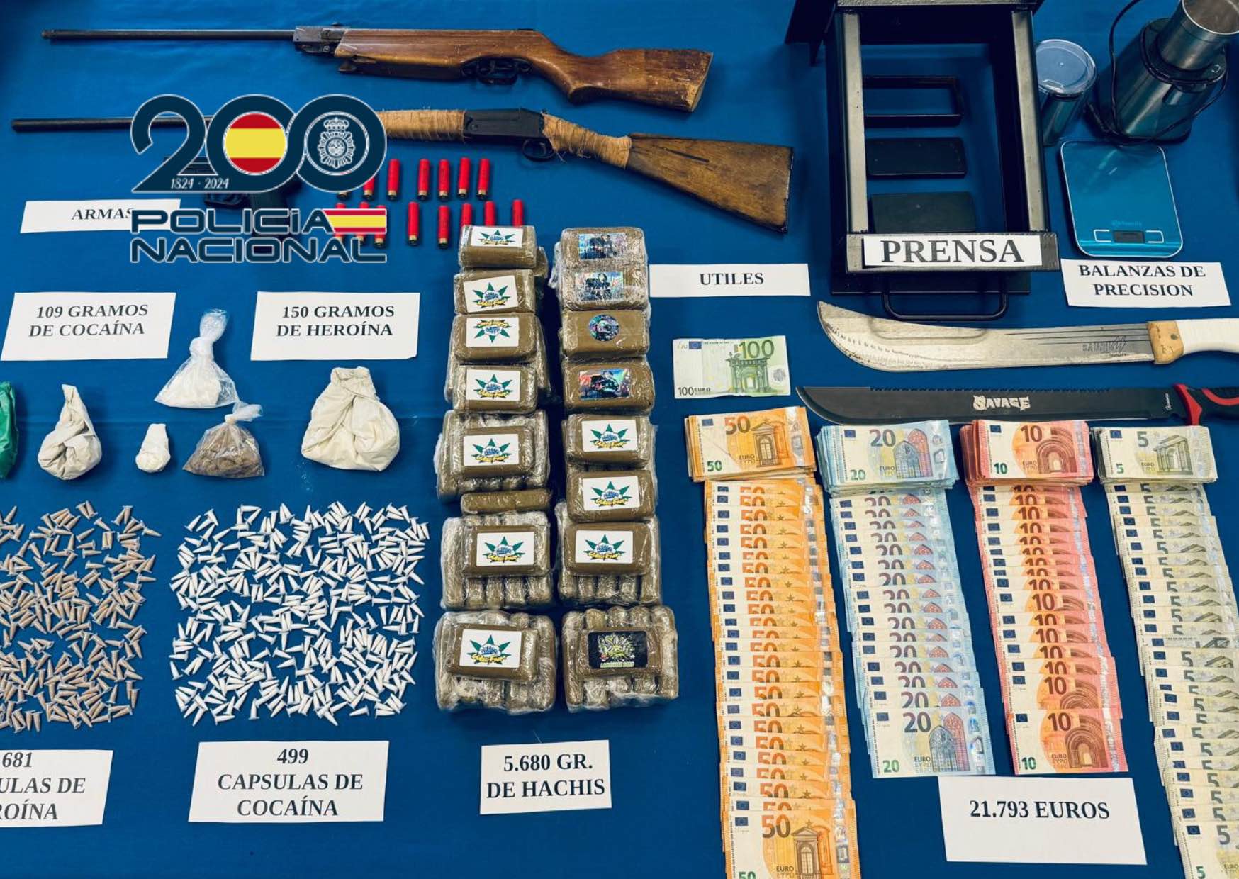 Incautaciones en esta operación de San Juan de Dios.