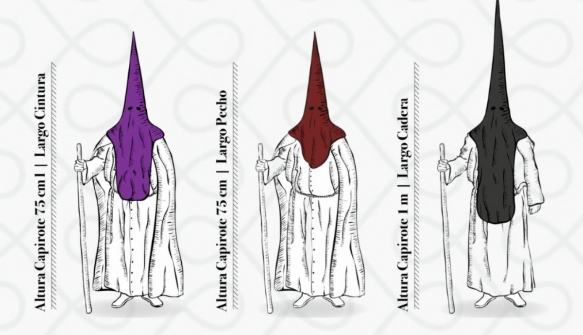 Modelos de túnicas de capa que se ofertan. 