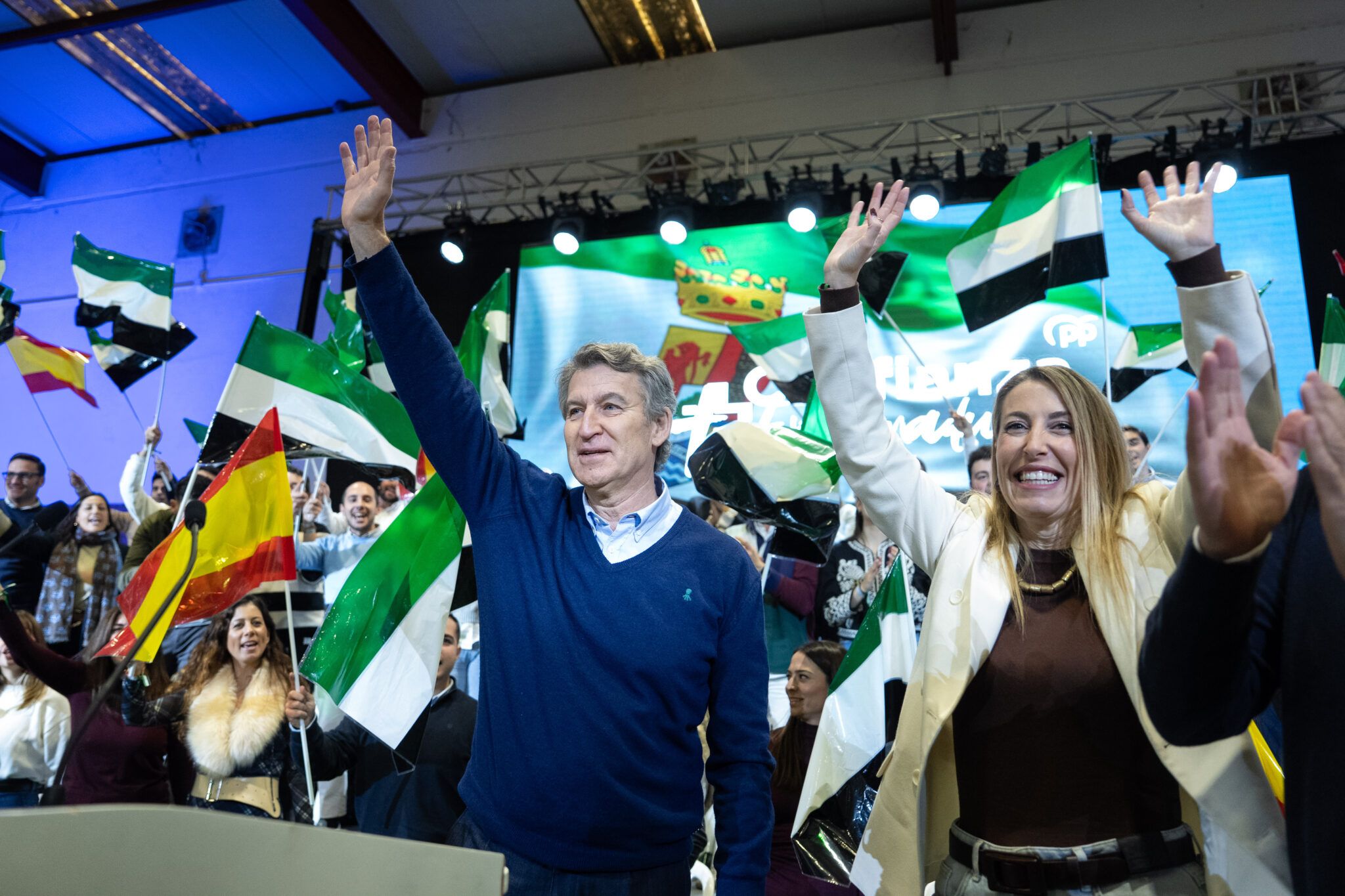 Alberto Núñez Feijóo, en una imagen reciente en la campaña de Extremadura. Alberto Núñez Feijóo, en una imagen reciente en la campaña de Extremadura.