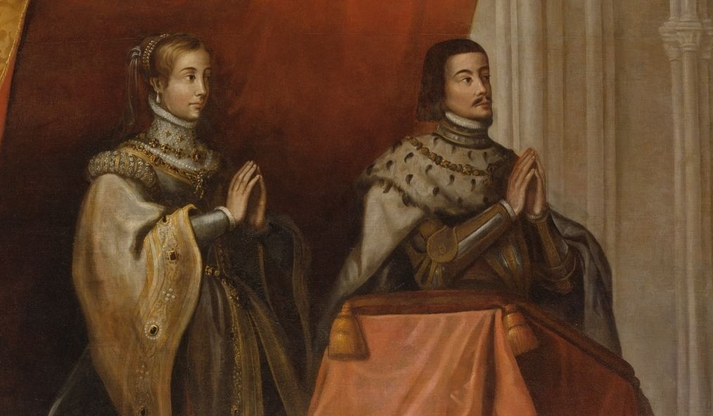 Los Reyes Católicos bajo un dosel, obra del catálogo del Museo del Prado. Los Reyes Católicos bajo un dosel, obra del catálogo del Museo del Prado.