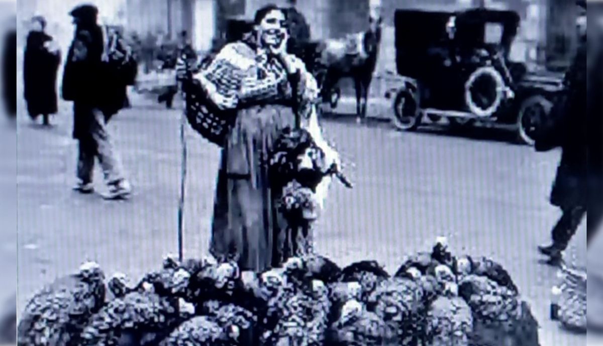 Una vendedora de pavos.