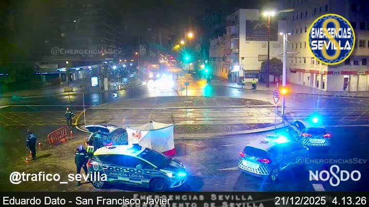 Momento del accidente en Sevilla.