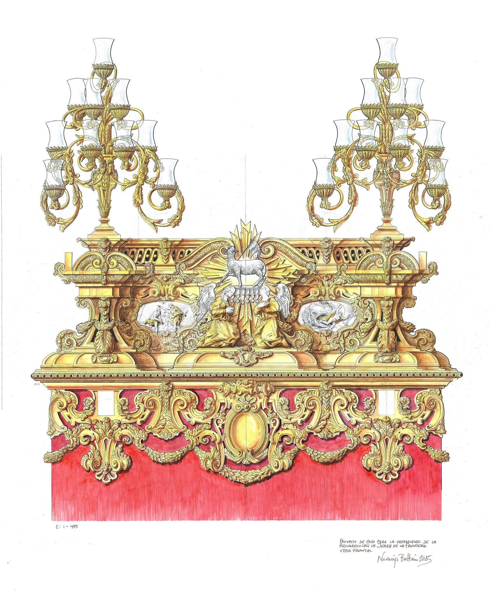 Boceto de la sección frontal del paso.